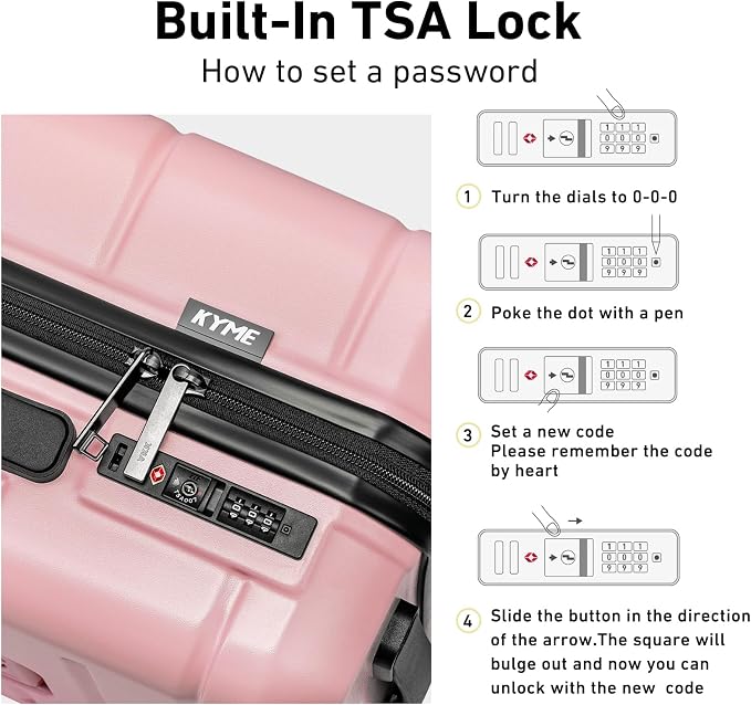 KYME 26 Inch Luggage TSA Approved Hardshell 26" Suitcases - Image 6
