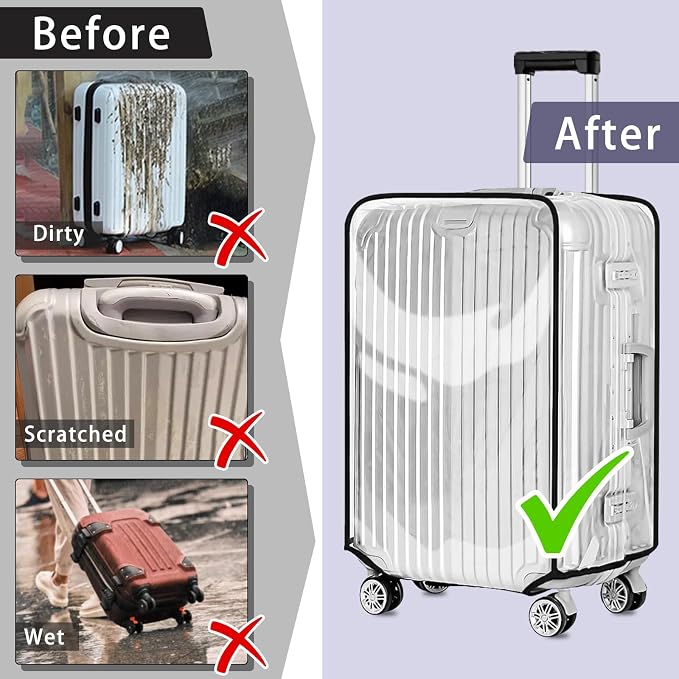 Yotako Clear PVC Suitcase Cover Protectors 30 Inch Luggage Cover Protectors - Image 7