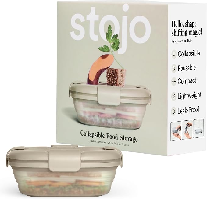STOJO Collapsible Sandwich Box – 24oz, Reusable Food Storage Container by stojo