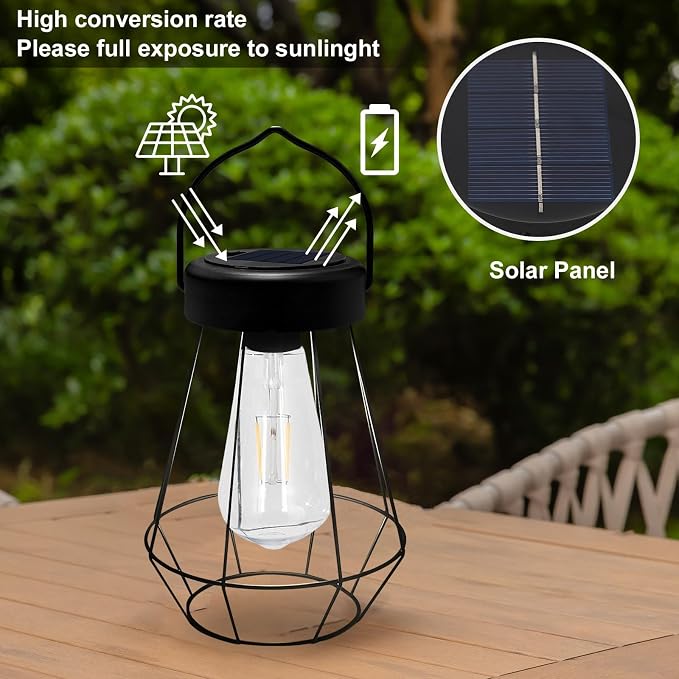 Solar Lanterns Outdoor Lights, Metal Hanging Solar Lights Outdoor Waterproof - Image 4