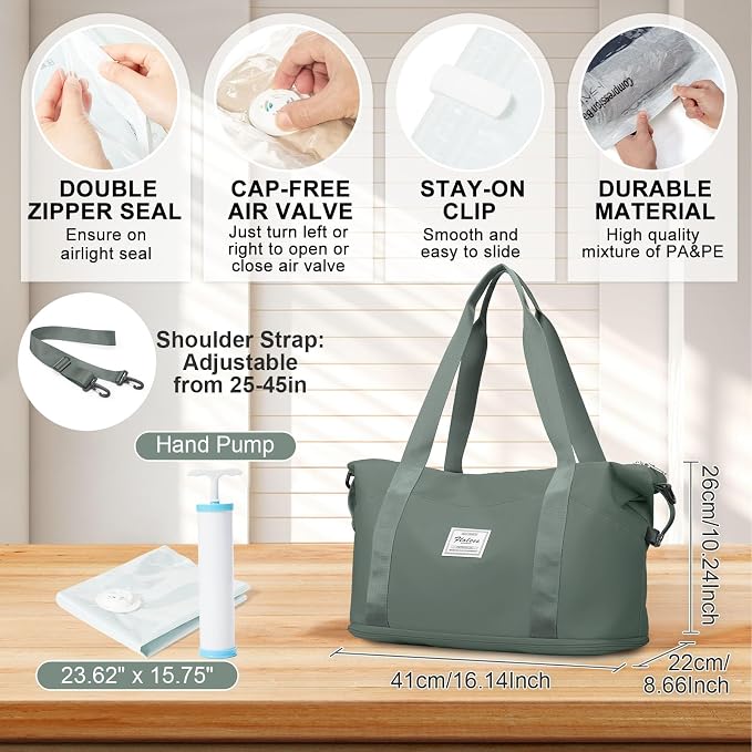 Travel Duffel Bag, Sports Tote Gym Bag, Shoulder Weekender Overnight Bag - Image 2