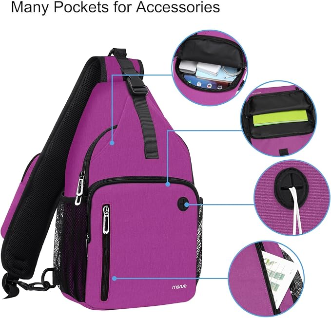 MOSISO Sling Backpack Bag, Crossbody Shoulder Bag Travel Hiking Daypack Chest - Image 3