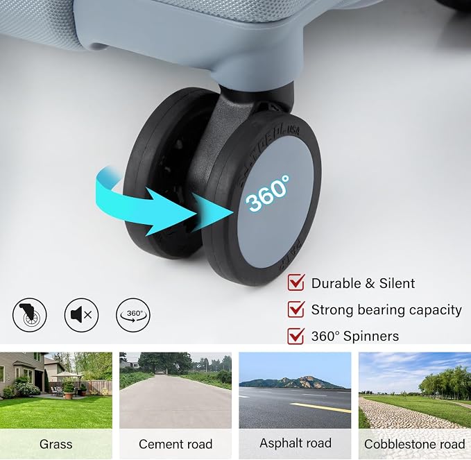 Hanke 16 Inch Underseat Carry On Luggage, Airline-Approved Hard Shell Small - Image 5
