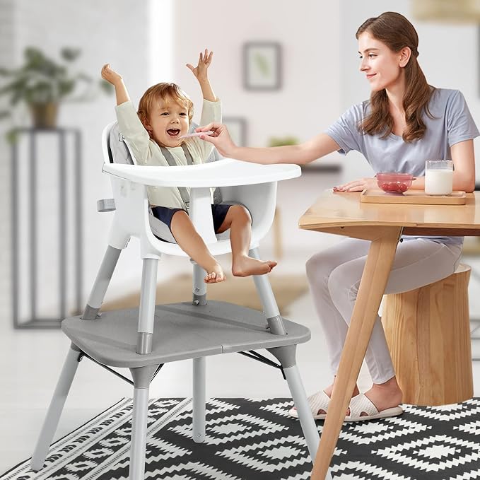 BABY JOY High Chair, 5 in 1 Convertible Highchair - Image 7