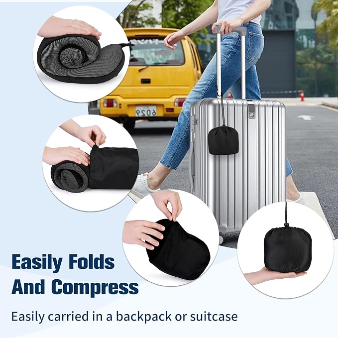 Neck Pillow for Traveling, Travel Pillows for Airplanes, 100% Pure Memory Foam - Image 8