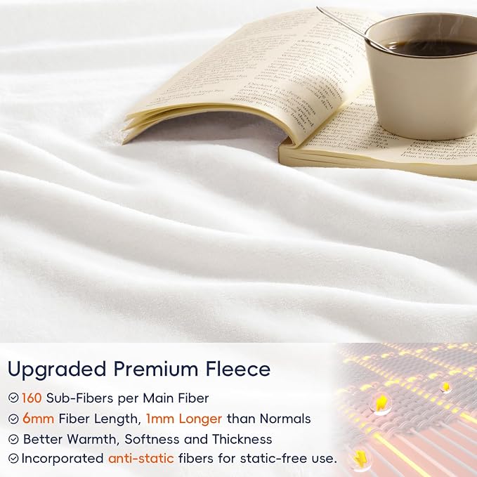 PHF Ultra Soft Fleece Blanket Queen Size, No Shed No Pilling Luxury Plush Cozy - Image 4
