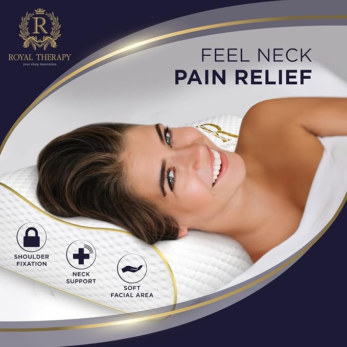 Royal Therapy 2-Pack Queen Memory Foam Pillow, Queen Contour Pillow, Orthopedic - Image 2