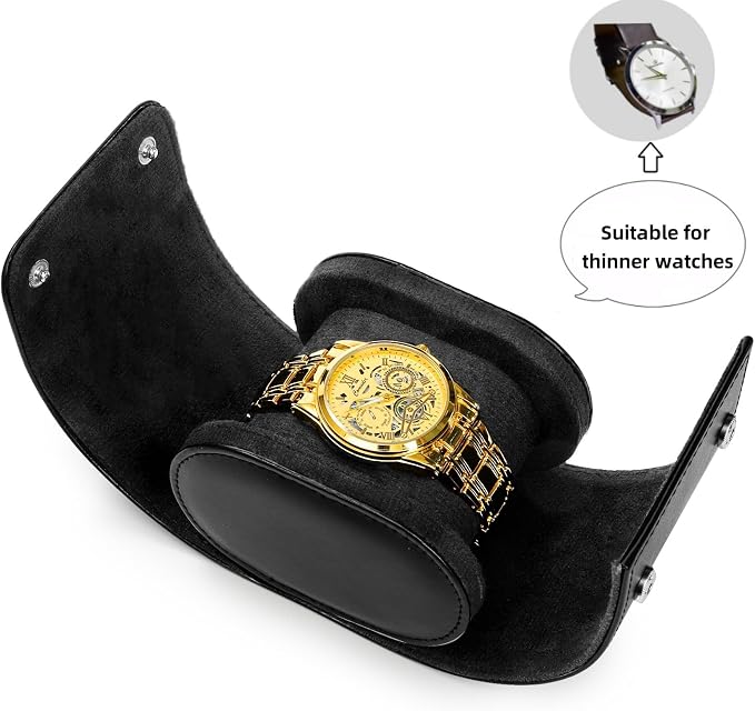Leather Travel Watch Case, Single Watch Gift Box - Image 3