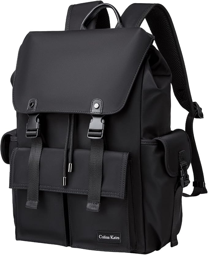 Black backpack for men, 16 inch laptop backpack by ColinsKeirs