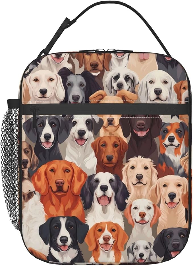 Dog Insulated Lunch Box for Women Men Dog Lunch Bag for Travel, or Fishing by cromcu