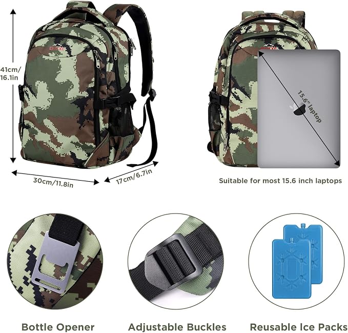 OUTXE Cooler Backpack Insulated 22L Lunch Backpack Cooler Bag Daily Backpacks - Image 4