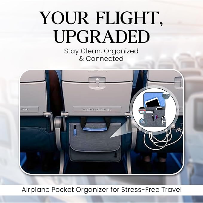 SO~MINE Airplane Pocket Organizer | Tray Table Cover | In Flight Seat Back - Image 2