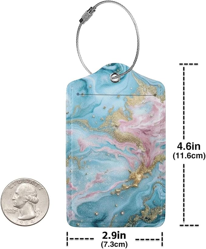 2 Pack Luggage Tag for Suitcase, Cute Unique Leather Suitcase Tags Identifiers - Image 2