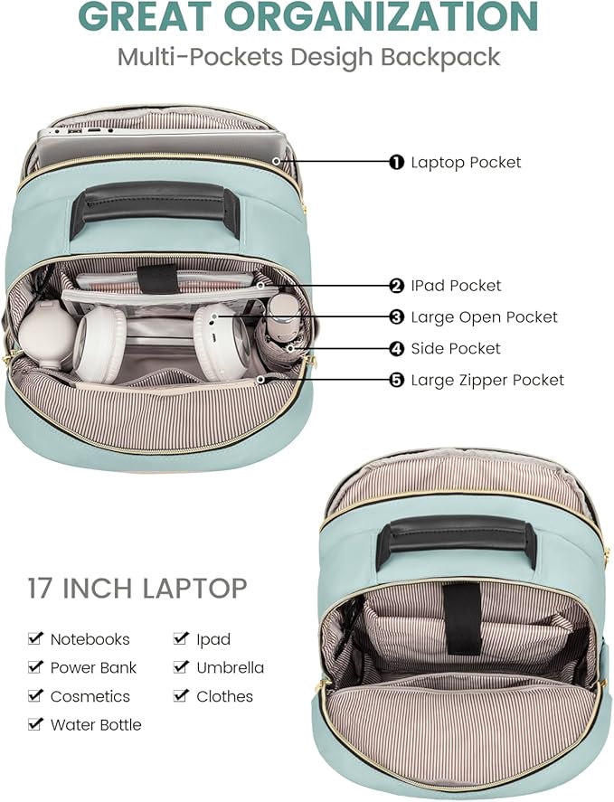 LOVEVOOK Laptop Backpack for Women, Travel Computer Work Bags - Image 3
