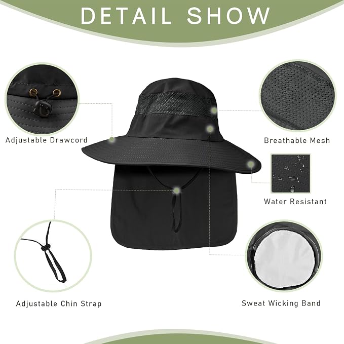 Fishing Hat Breathable Wide Brim Sun Hats - Image 5