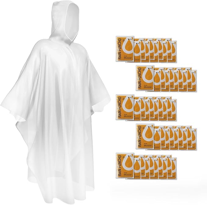 SaphiRose Disposable Rain Ponchos Emergency Clear Poncho by SaphiRose