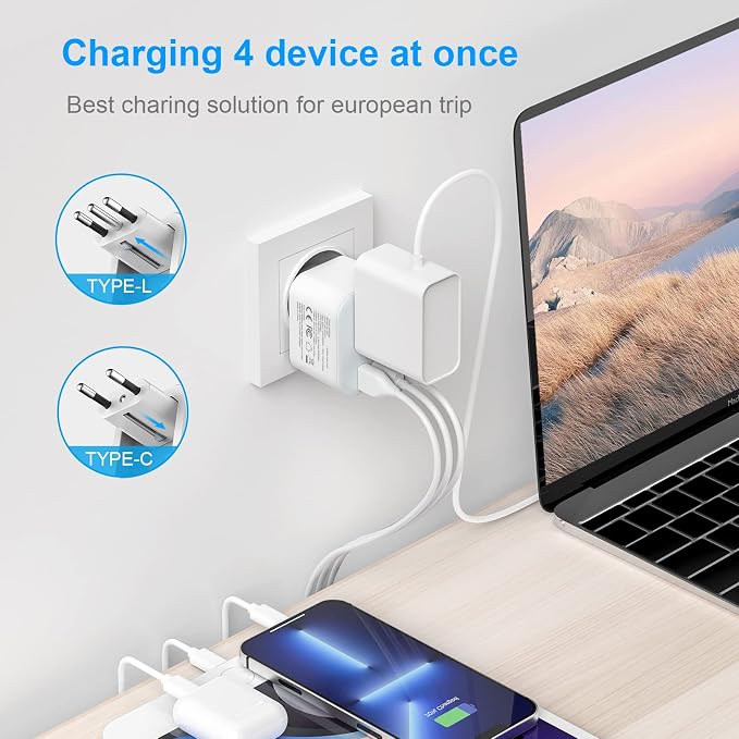 European Travel Plug Adapter, Foldable Power Adapter - Image 2