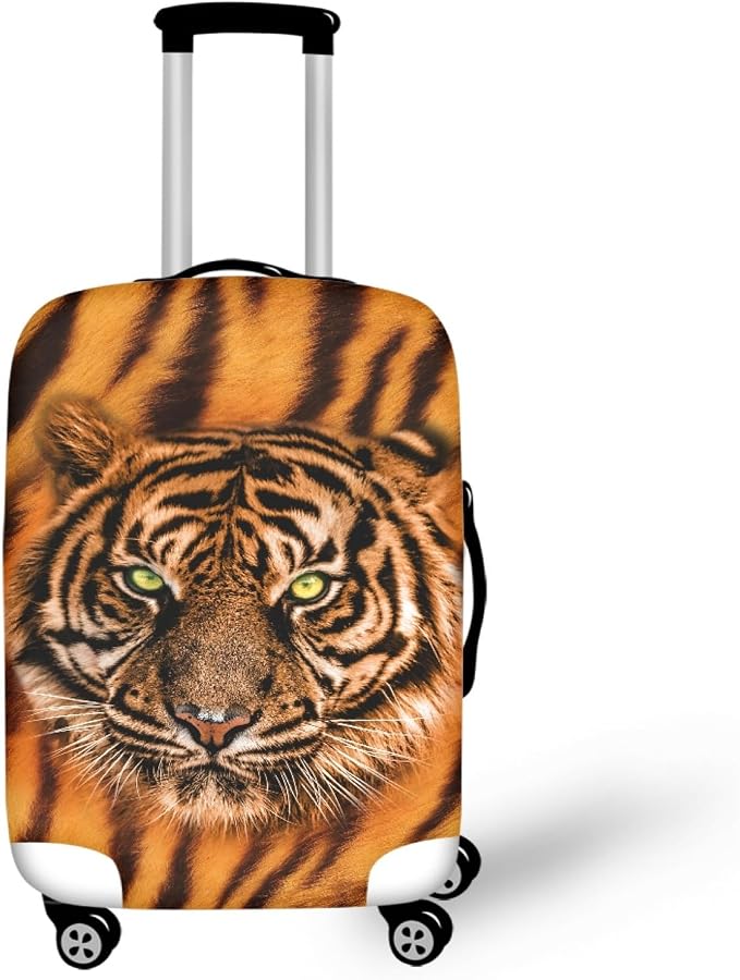 Tiger Travel Luggage Covers 22-25 Inch Spandex Suitcase Protectors by Dremagia