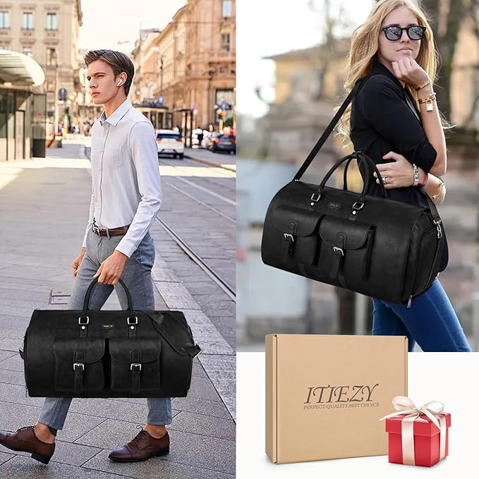Garment Bag for Travel, Convertible Carry on Garment Duffel Bag for Men 3Pcs - Image 2