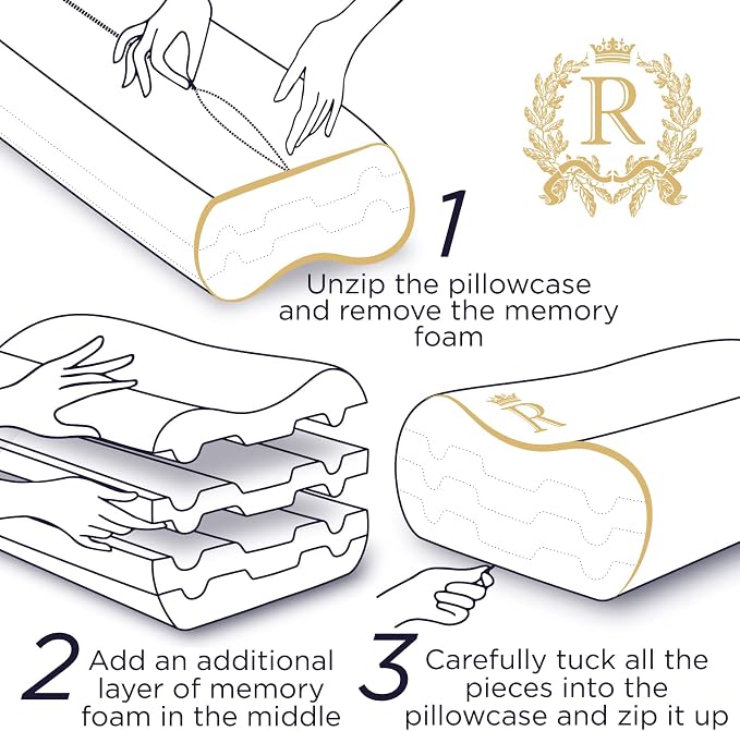 Cervical Memory Foam Pillow – 4-Layer Adjustable King Size Contour Design - Image 6