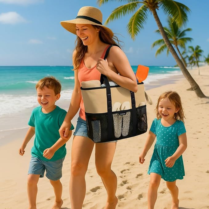 Beach Bag with Zipper - Image 5