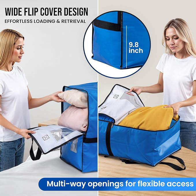 TAILI 2 Pack Blus Moving Bags w/Adjustable Backpack Straps, Moving Supplies - Image 2