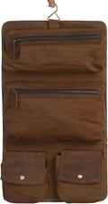 KomalC Premium Buffalo Leather Hanging Toiletry Bag Travel Dopp Kit by KomalC
