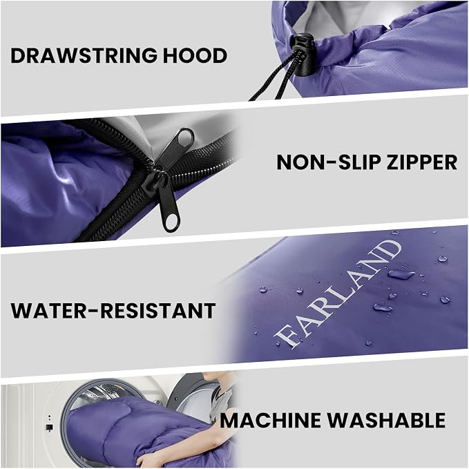 FARLAND Sleeping Bags 30℉ for Adults Teens Kids - Image 5