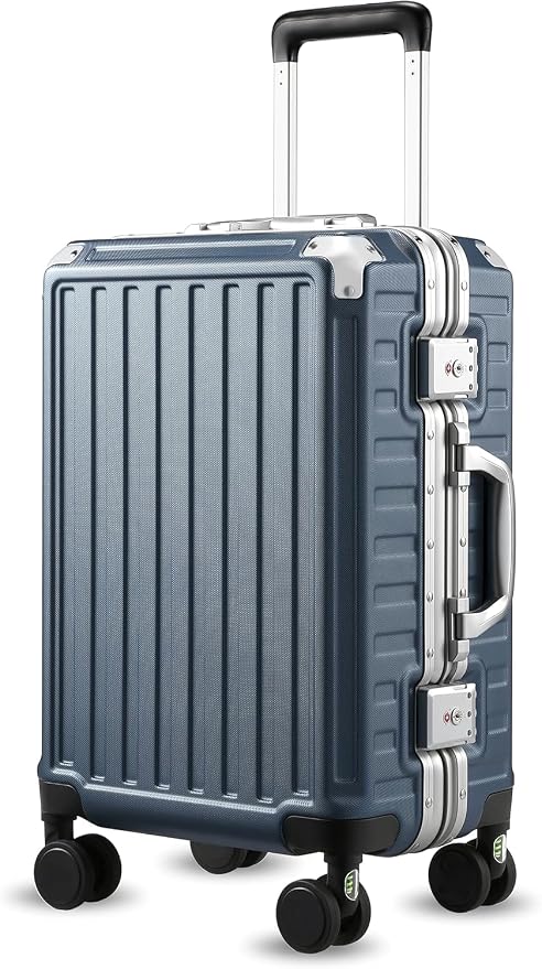 LUGGEX Carry On Luggage with Spinner Wheels, 20 Inch Aluminum Frame Zipperless by LuggeXLUGGAGE