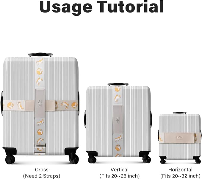 Luggage Straps for Suitcases, Adjustable Luggage Elastic Belt, Travel - Image 3