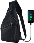 AMJ Crossbody Sling Bag Men Women, Casual Shoulder Backpack, Chest Daypack by AMJ