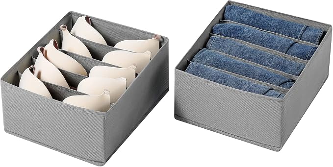Jeans Drawer Organizers for Clothing, 5 Compartment Wardrobe Storage Box - Image 3