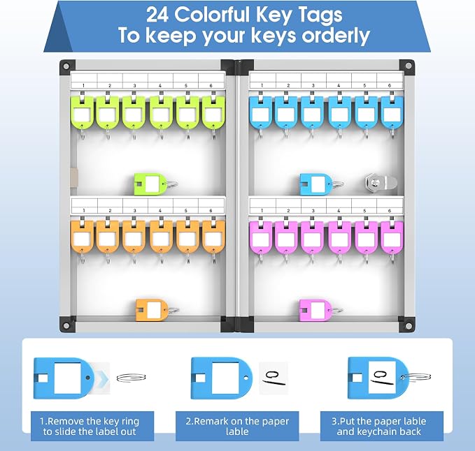 24 Slots Key Box Wall Mount - Image 5