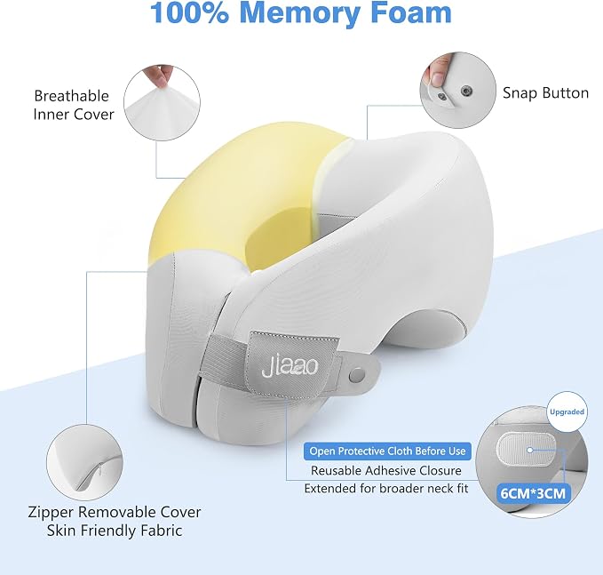 2 in 1 Neck Pillow Airplane, Ergonomic Memory Foam Travel Neck Pillow, Travel - Image 6