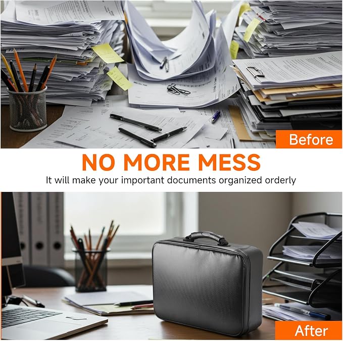 Fireproof Document File Organizer Bag, 5200°F Portable File Organizer - Image 5