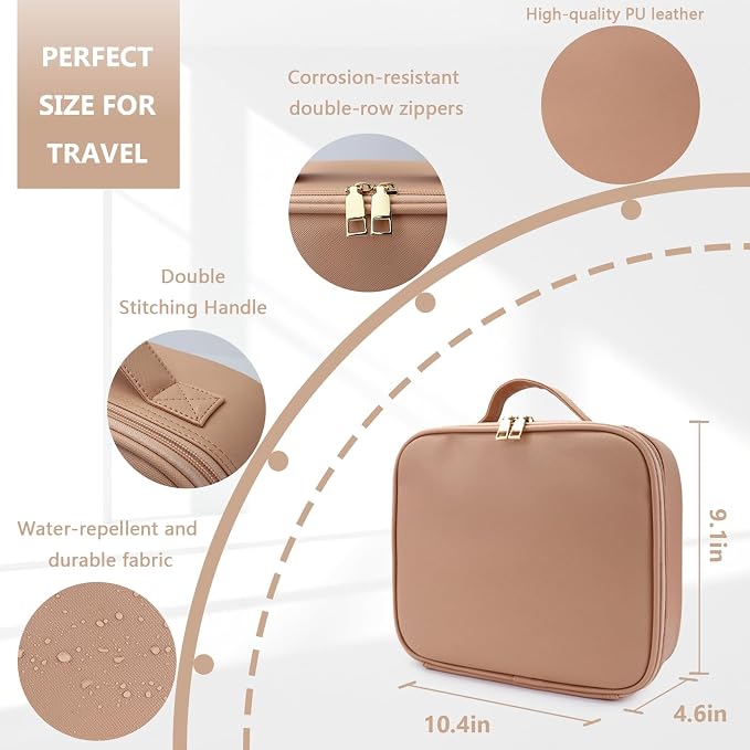 Travel Makeup Bag for Makeup Artists Large Makeup Case, - Image 5