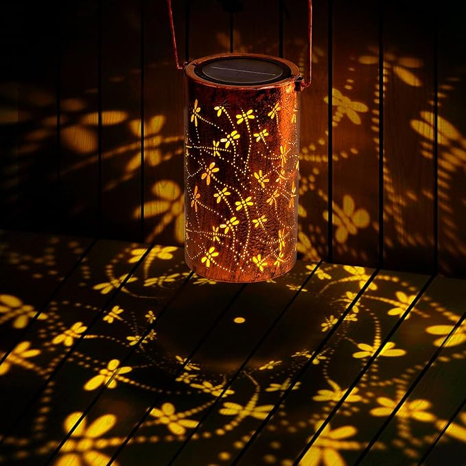 Homemory Dragonflies Solar Lanterns Lights Outdoor Waterproof, Hollowed-Out - Image 3