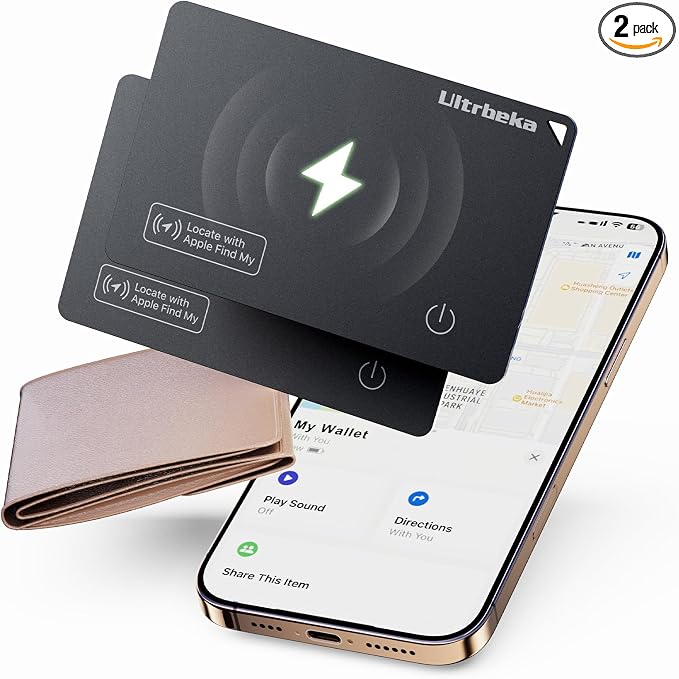 Wallet Tracker Air Tag Slim Card 0.07in Bluetooth Tracker by Ultrbeka
