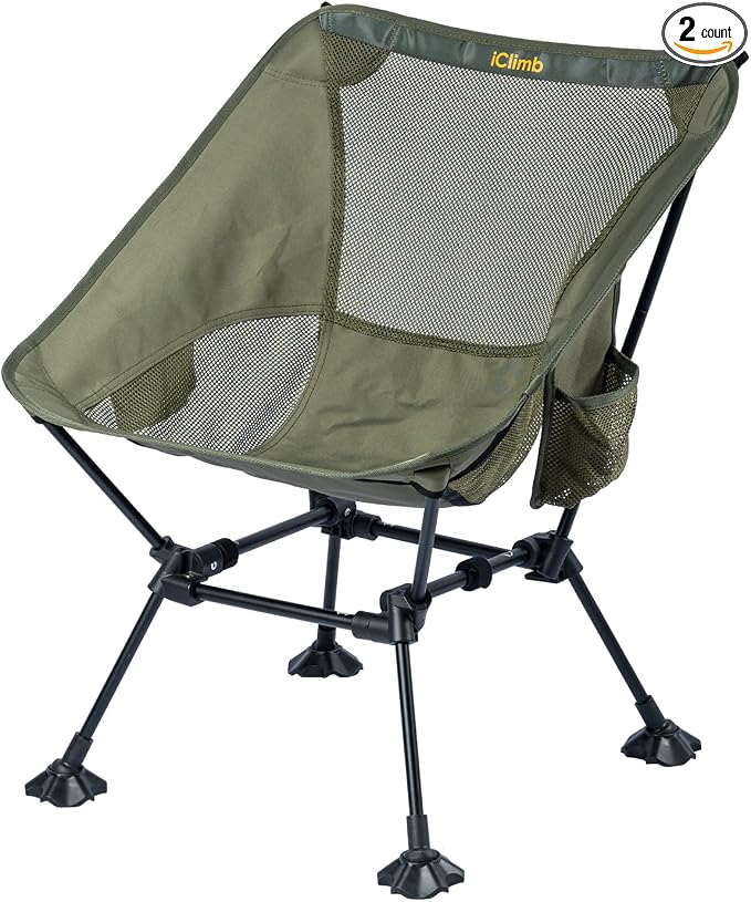 iClimb Ultralight Compact Camping Folding Beach Chair by iClimb
