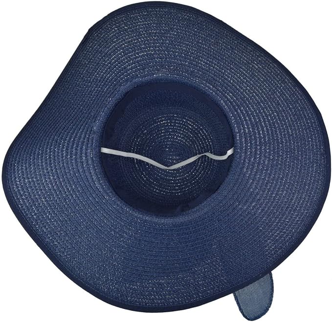 DRESHOW Beach Hats for Women Big Straw Wide Brim Summer Hat Floppy Foldable - Image 6