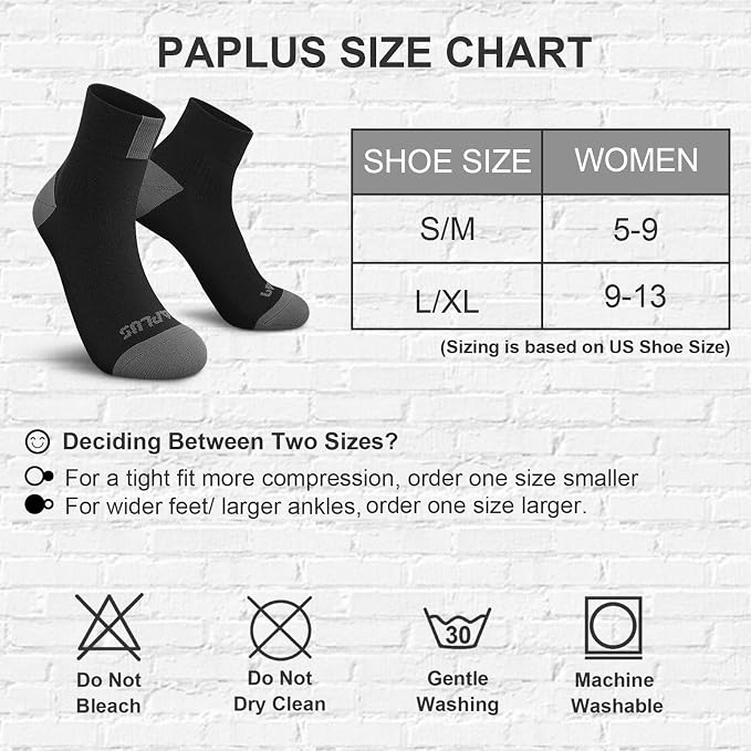 PAPLUS Ankle Compression Socks for Women 6 Pairs, Running Athletic Socks - Image 2