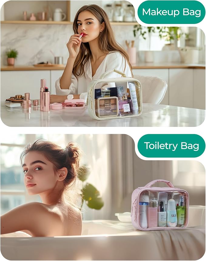 BAGSMART Clear TSA-Approved Toiletry Bag, Puffy Edges Travel Makeup Bag - Image 6
