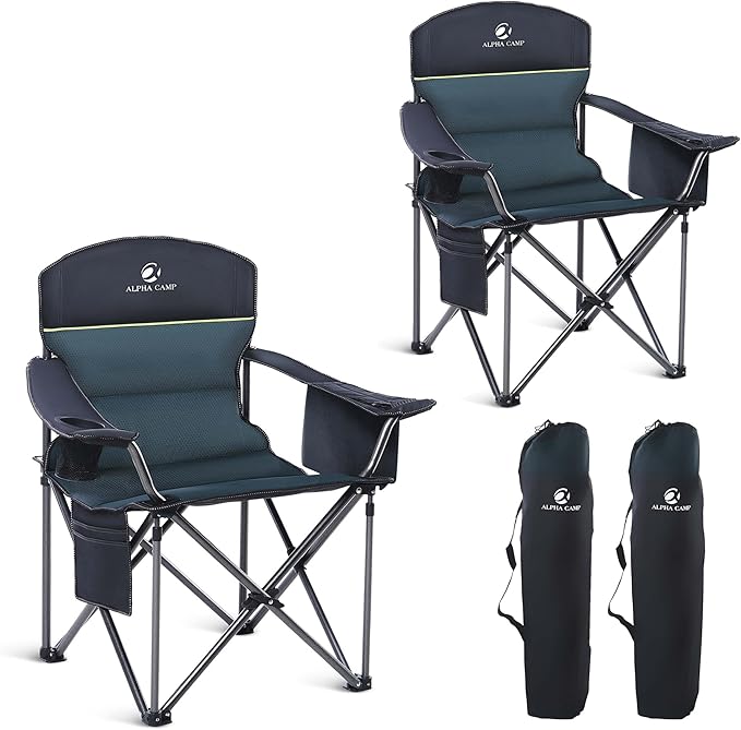 HIGH POINT SPORTS Oversized Camping Folding Chair, Heavy Duty Portable Outdoor by HIGHPOINTSPORTS