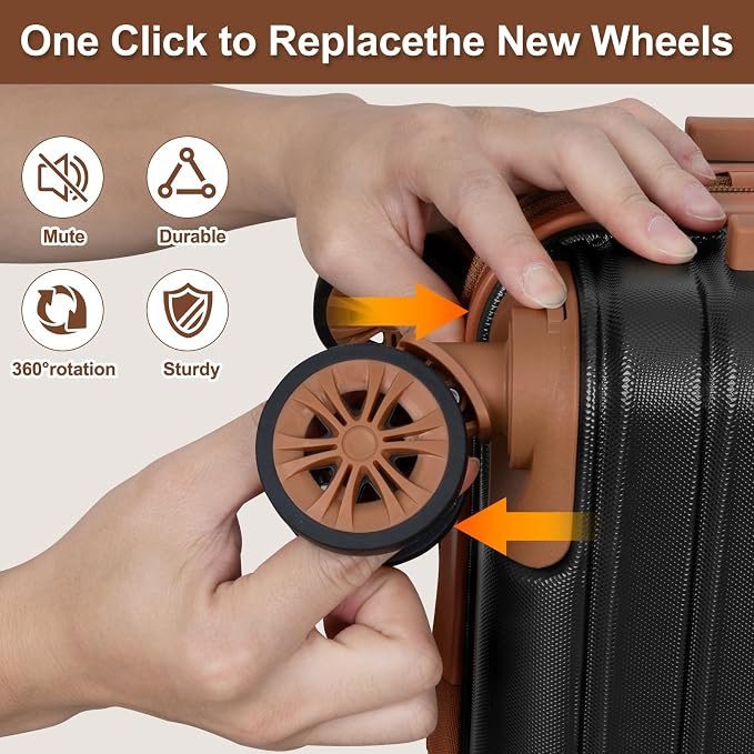 Romswi Luggage Sets 2 Piece, Expandable Carry On Luggage 20In - Image 6