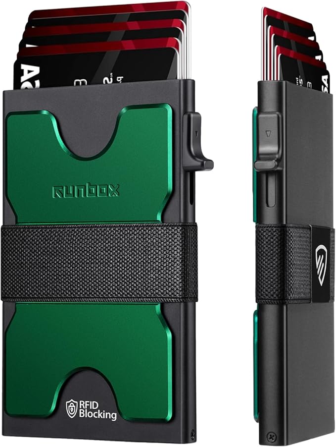 Mens Business Card Holder, Slim Card Wallet by RUNBOX