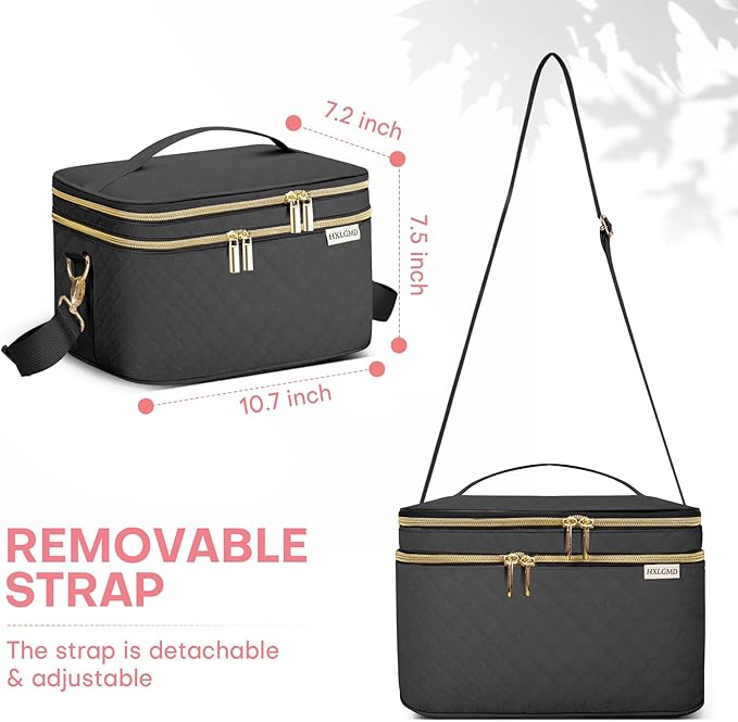 Double Layer Travel Makeup Bag Women, Cosmetic Organizer Case, Travel - Image 5