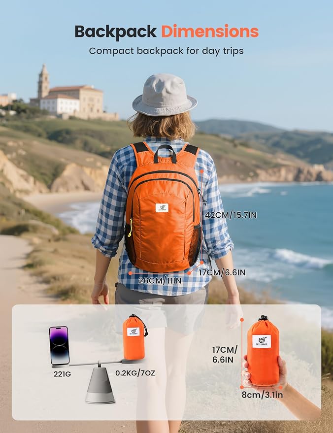 SKYSPER 16L Hiking Backpack Lightweight Small - Image 4