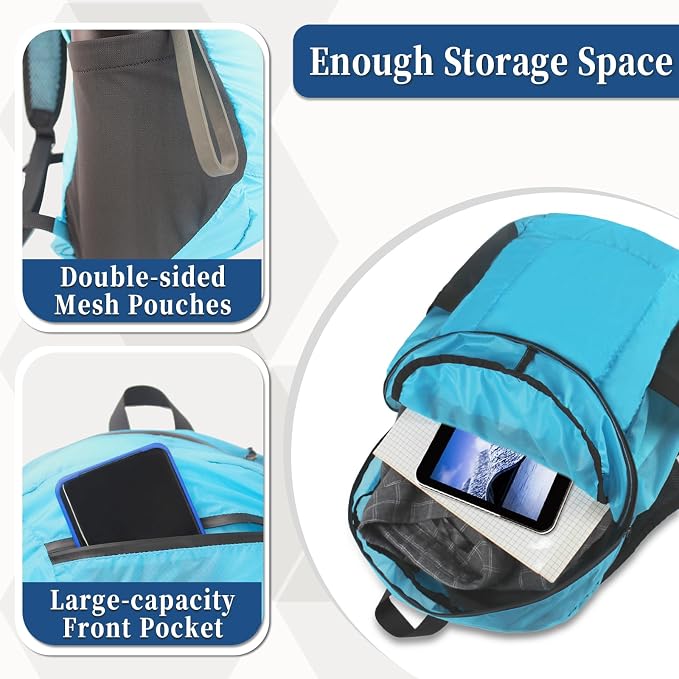 Hiking Daypack - Lightweight & Water-Resistant Portable Backpack - Image 6