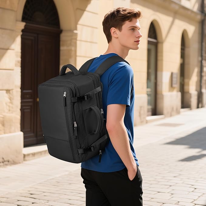 Hanples Travel Backpack for Women Men, Large Carry On Person Item Luggage - Image 2