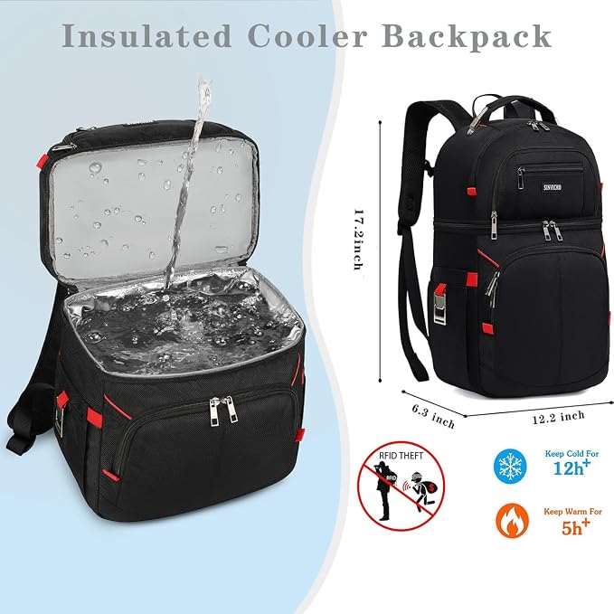 Insulated Cooler Backpack, Double Deck Leakproof Cooler Bag, Insulated Backpack - Image 5